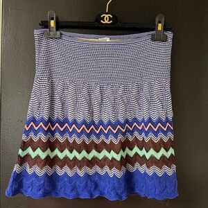 MISSONI Multicolor Striped Cotton Knit Blend skirt  Size ITALIAN 44